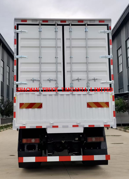 210hp SHACMAN L3000 dry box truck for sale RHD for Tanzania 16Ton loading