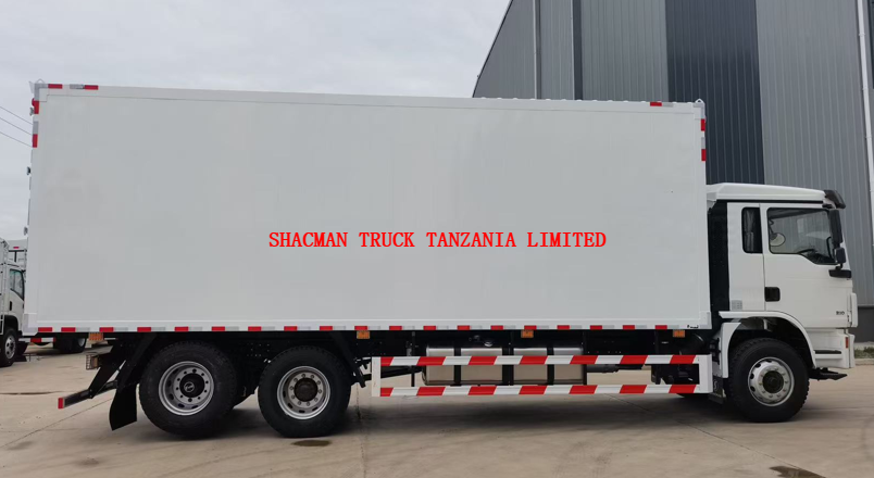 210hp SHACMAN L3000 dry box truck for sale RHD for Tanzania 16Ton loading
