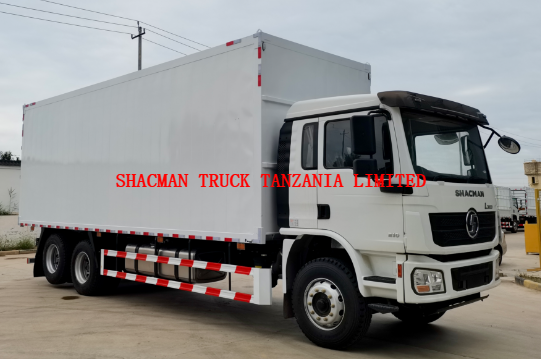 210hp SHACMAN L3000 dry box truck for sale RHD for Tanzania 16Ton loading
