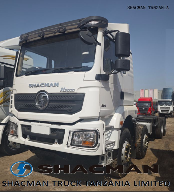 8*4 12-wheel SHACMAN H3000 truck chassis for lorry, 20Ton loading for sale Tanzania